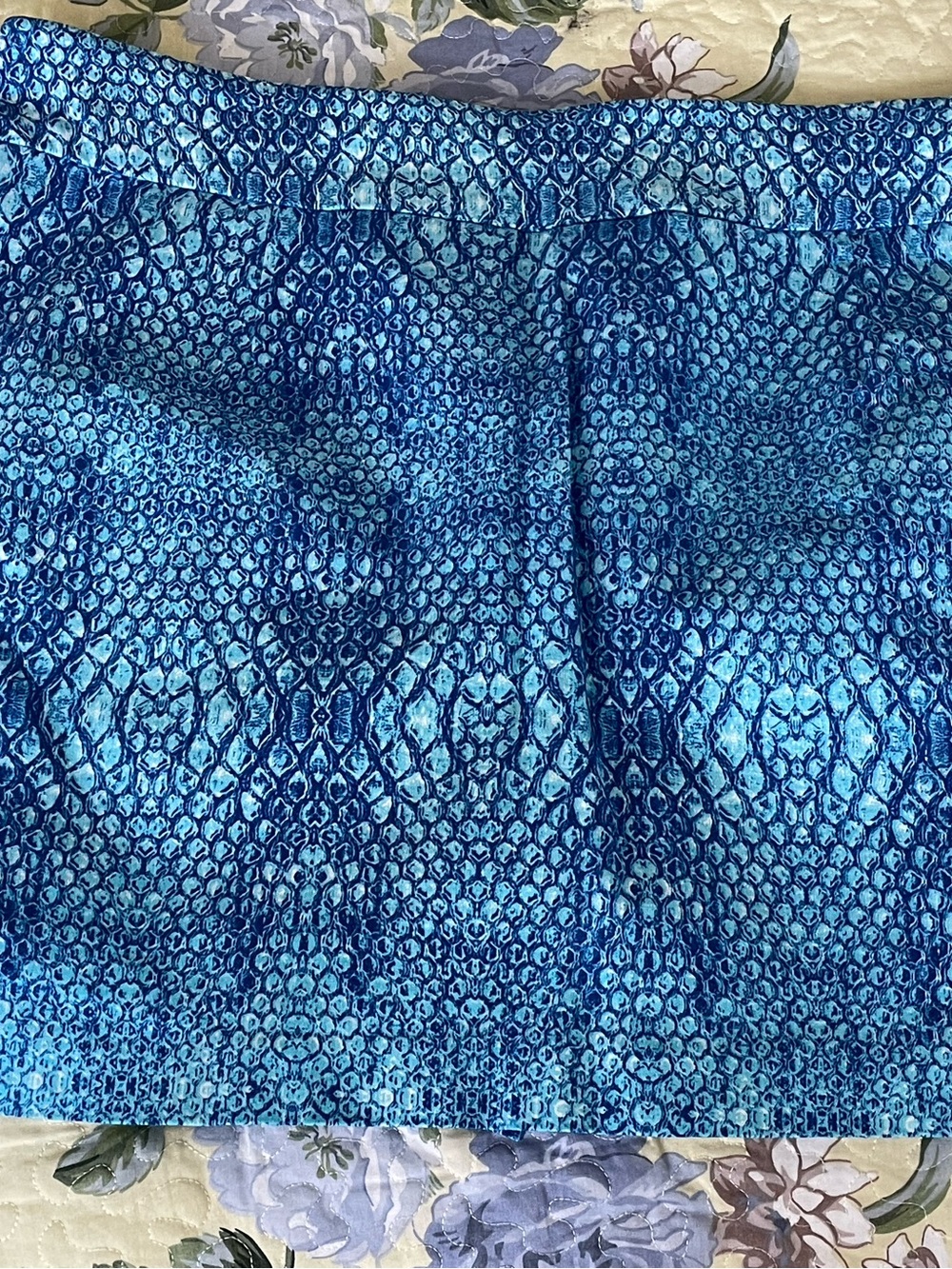 Vibrant Blue Snake-Print Mini Skirt - Picture 1 of 2